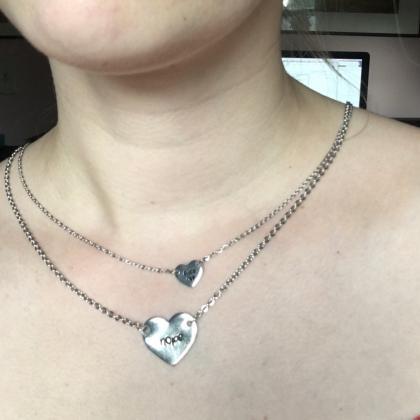 F*ck Off Tiny Or Small Heart Necklace On Stainless..