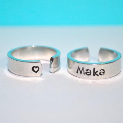 Maka And Soul Soul Eater Inspired Adjustable Ring