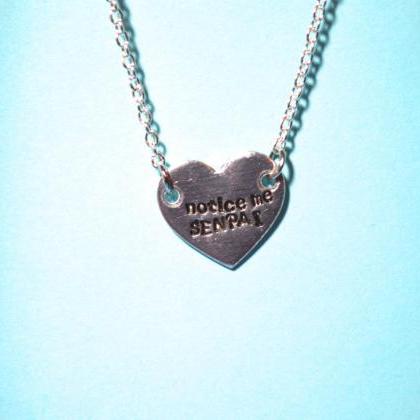 Always Keep Fighting Heart Metal Stamped Necklace..