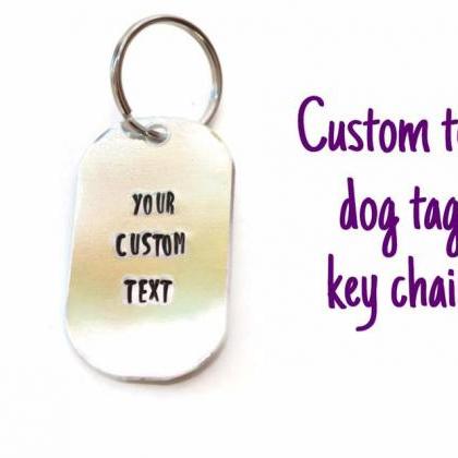 Custom Text Quote Aluminum Metal Stamped Dog Tag..