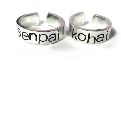 Senpai And Kouhai Ajustable Aluminum Metal Stamped..