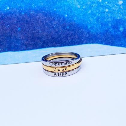 Stacking Ring In Stainless Steel, Gold Plated Or..
