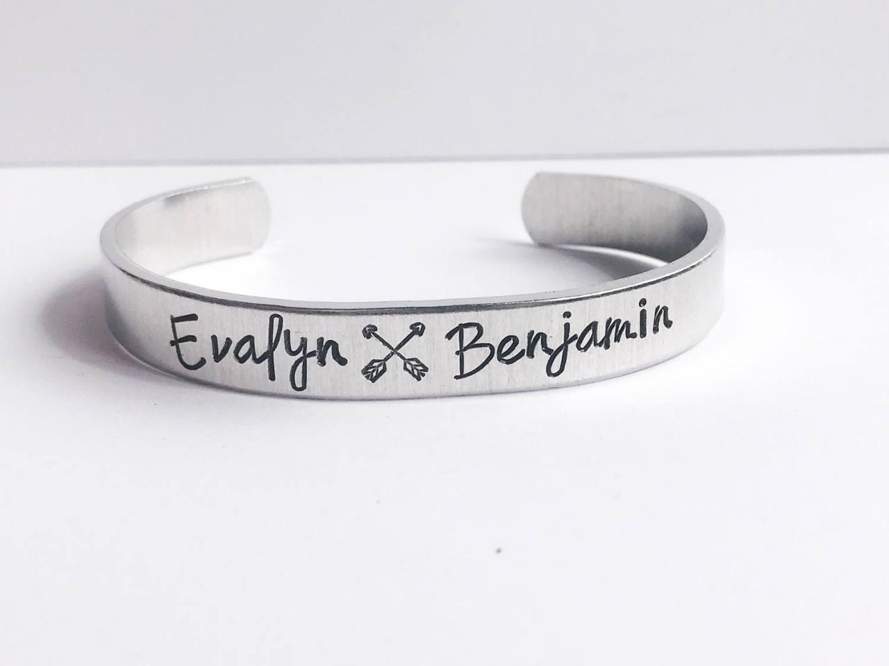 Personalized Text Custom Name Cuff Aluminum // Mommy Bracelet Mothers Day Gift For Wife Girlfriend