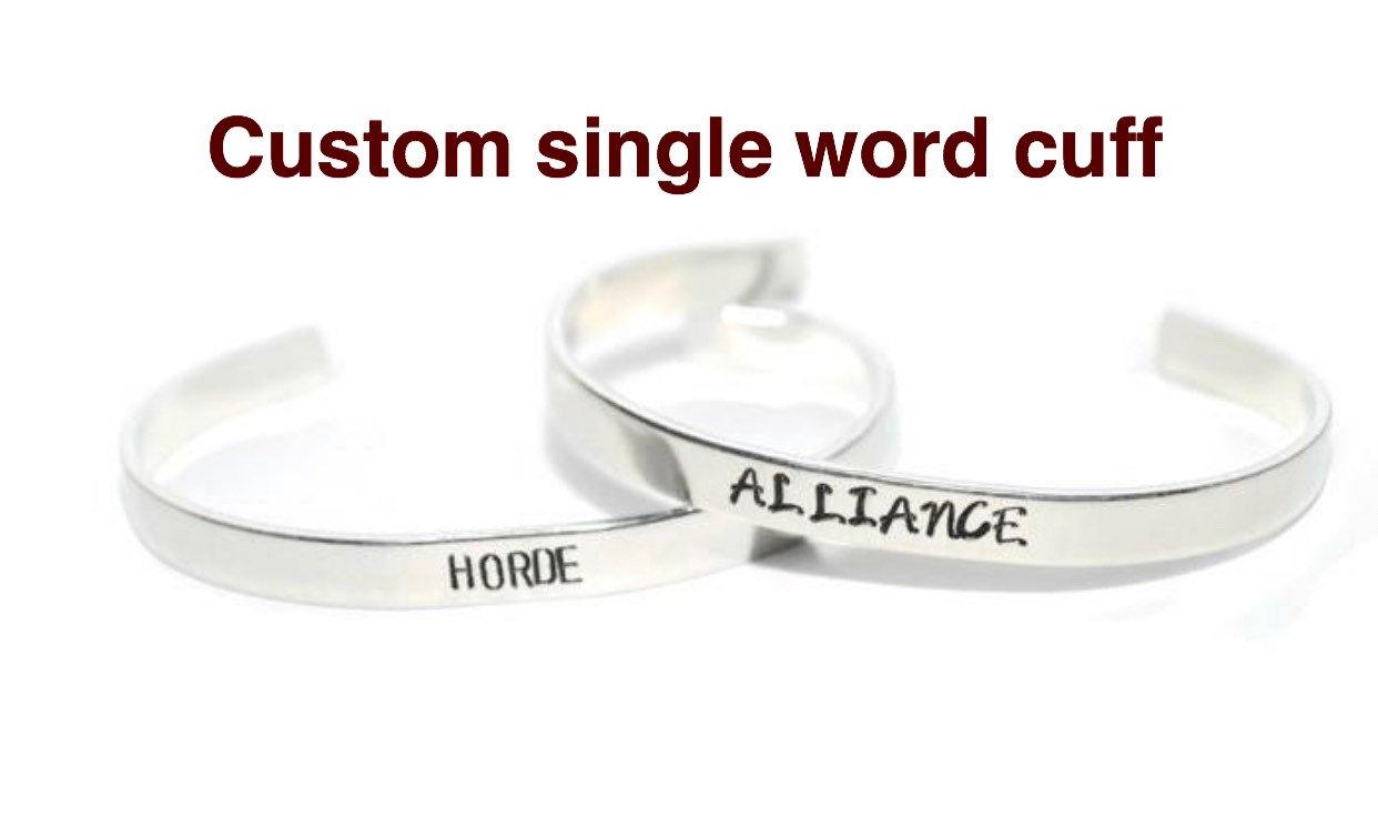 Custom Text Cuff With A Single Word (centered)