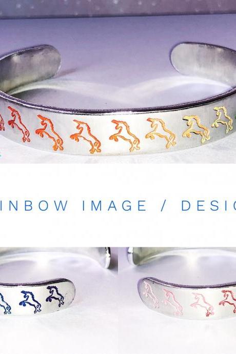 Custom Rainbow or Pastel 12 Gauge Aluminum Cuff Bracelet