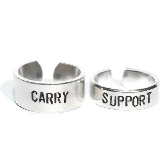 League of Legends inspired support and carry Custom Aluminum Adjustable Ring Pair .
