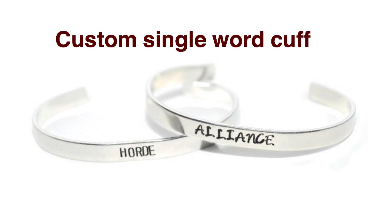 Custom Text Cuff With A Single Word (centered) on Luulla